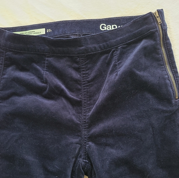 Velvet side zip navy leggings - Picture 3 of 4